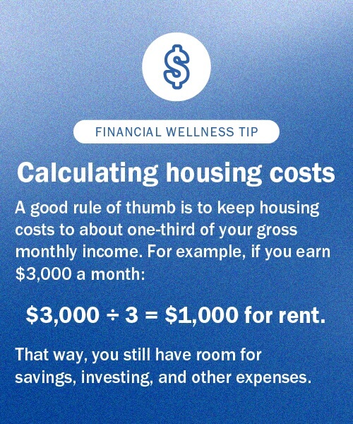 Financial tip on how to calculate for housing costs.