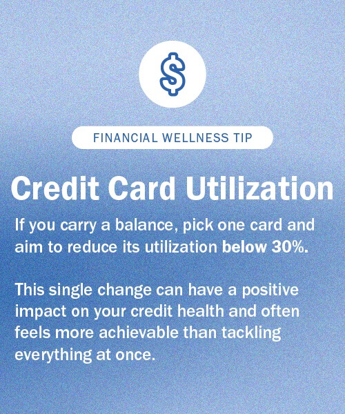 Credit Card utilization financial tip.