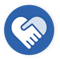 An icon of two hands holding to form a heart.