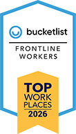 Top Workplaces for Frontline Workers award badge.