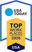USA Today Top Workplaces award badge.
